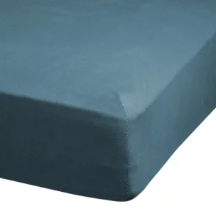 Prześcieradło jersey z gumką 220x200 cm z bawełny kolor ciemnoturkusowy 140 g/m2 ADELA
