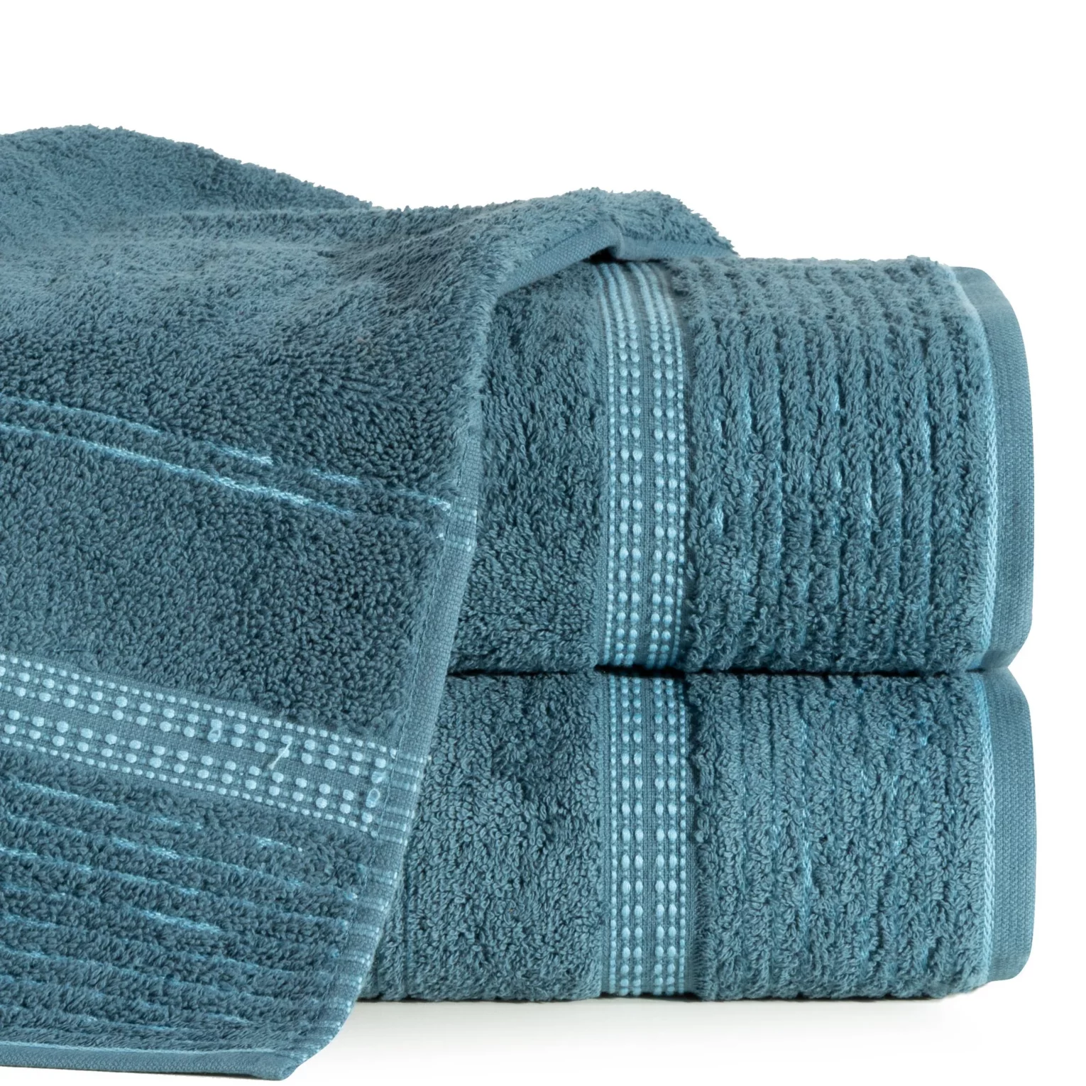 Ręcznik kąpielowy 50x90 cm bawełniany kolor ciemnoniebieski z bordiurą w paseczki 450 g/m2 TAYLOR Ella Line
