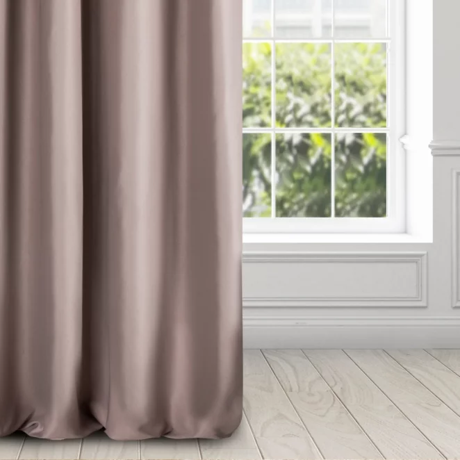 Zasłona pudrowo różowa z błyszczącym splotem 140x250 cm przelotka - ESSME