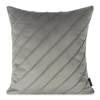 Poszewka na poduszkę 45x45 cm welwetowa srebrna z geometrycznym przeszywanym wzorem NALA Eurofirany Premium