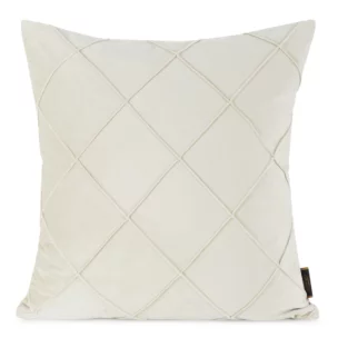 Poszewka na poduszkę 45x45 cm welwetowa kremowa z geometrycznym przeszywanym wzorem NALA Eurofirany Premium