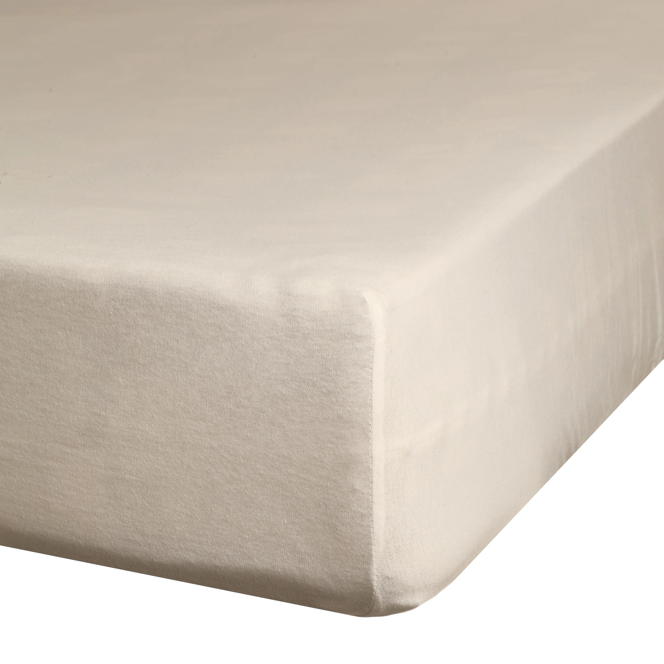 Prześcieradło jersey z gumką 140x200 cm z bawełny kolor beżowy 190 g/m2 Eurofirany Premium