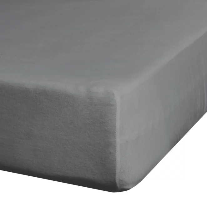 Prześcieradło jersey z gumką 180x200 cm z bawełny kolor stalowy 190 g/m2 Eurofirany Premium