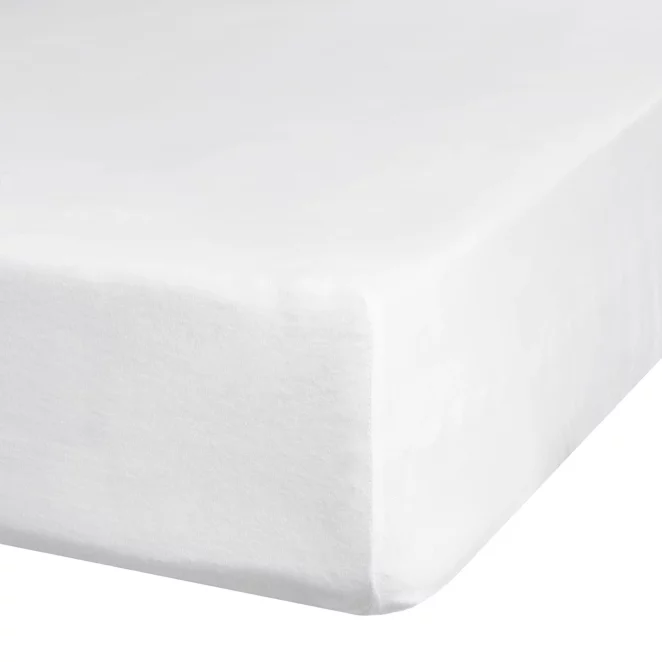 Prześcieradło jersey z gumką 180x200 cm z bawełny kolor biały 190 g/m2 Eurofirany Premium