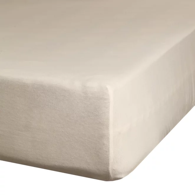 Prześcieradło jersey z gumką 180x200 cm z bawełny kolor beżowy 190 g/m2 Eurofirany Premium