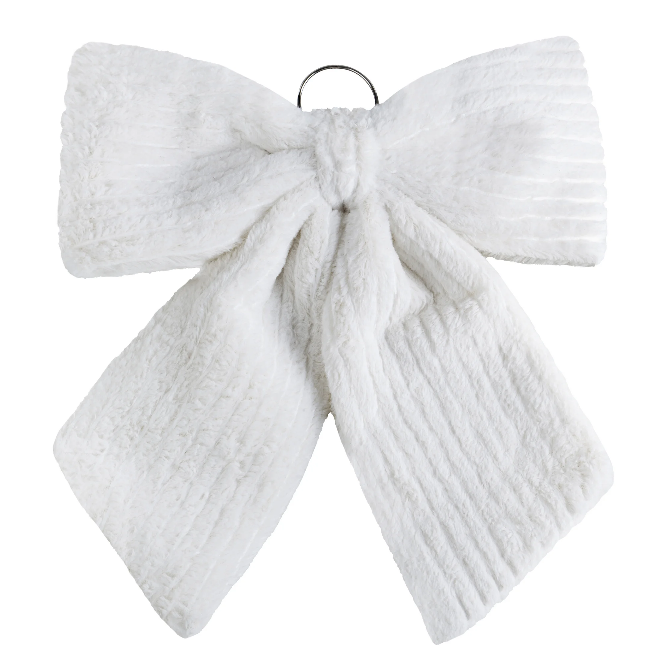 Świąteczna ozdoba w kształcie kokardy z pluszowej tkaniny | eurofirany