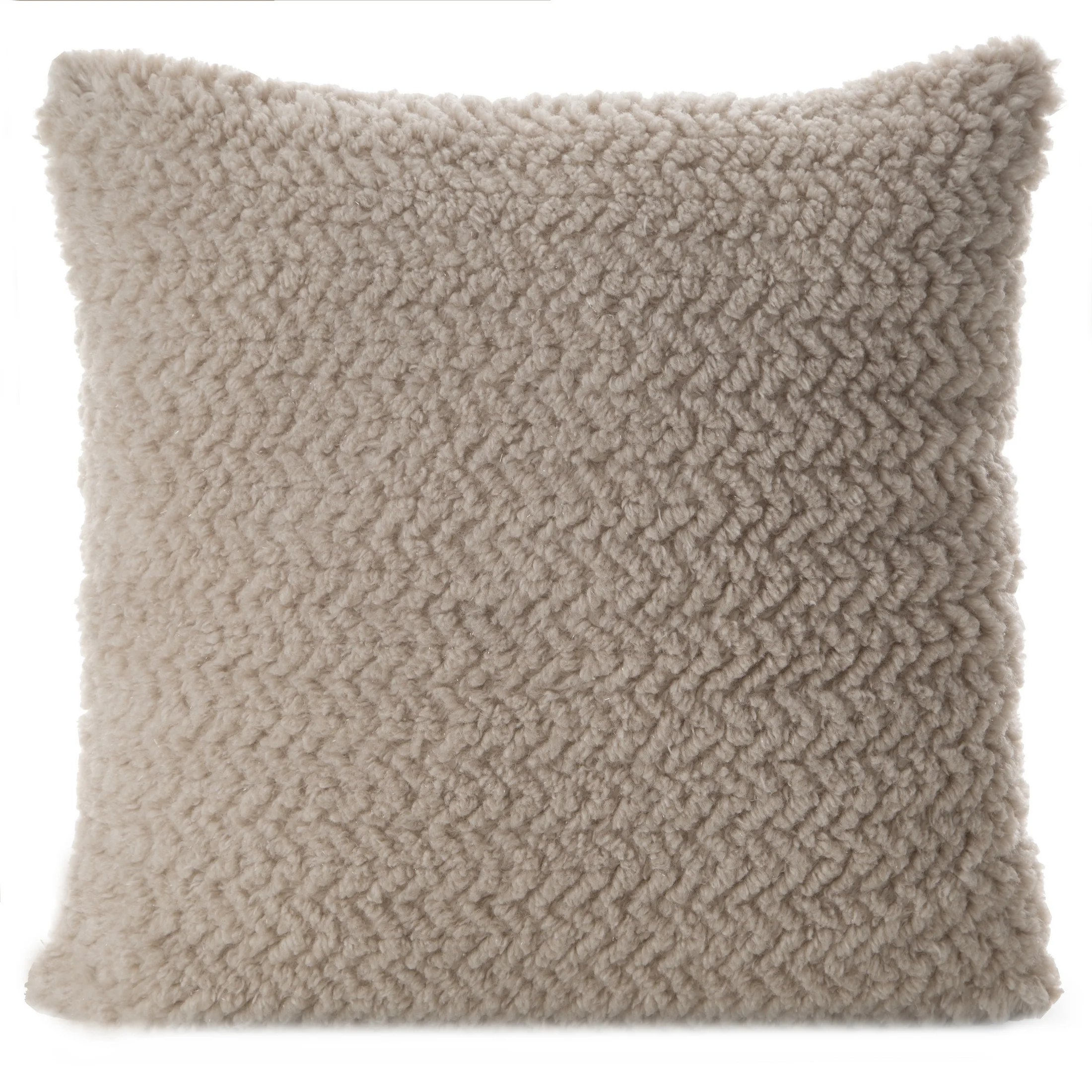 Poszewka na poduszkę 45x45 cm beżowa, kremowa z miękkiej tkaniny z dodatkiem błyszczącej nici LARIS | eurofirany