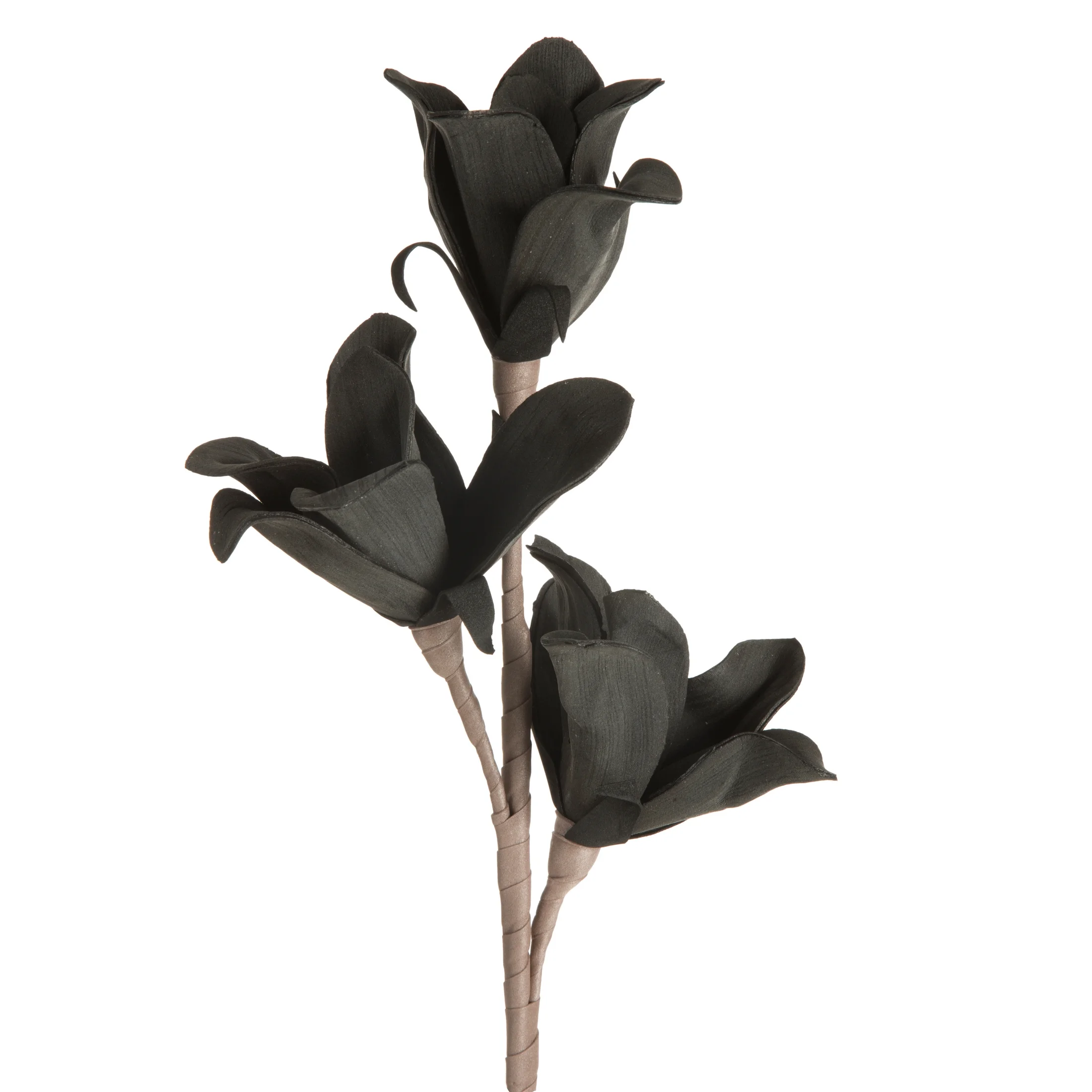 Kwiat sztuczny czarny z plastycznej pianki foamiran 52 cm