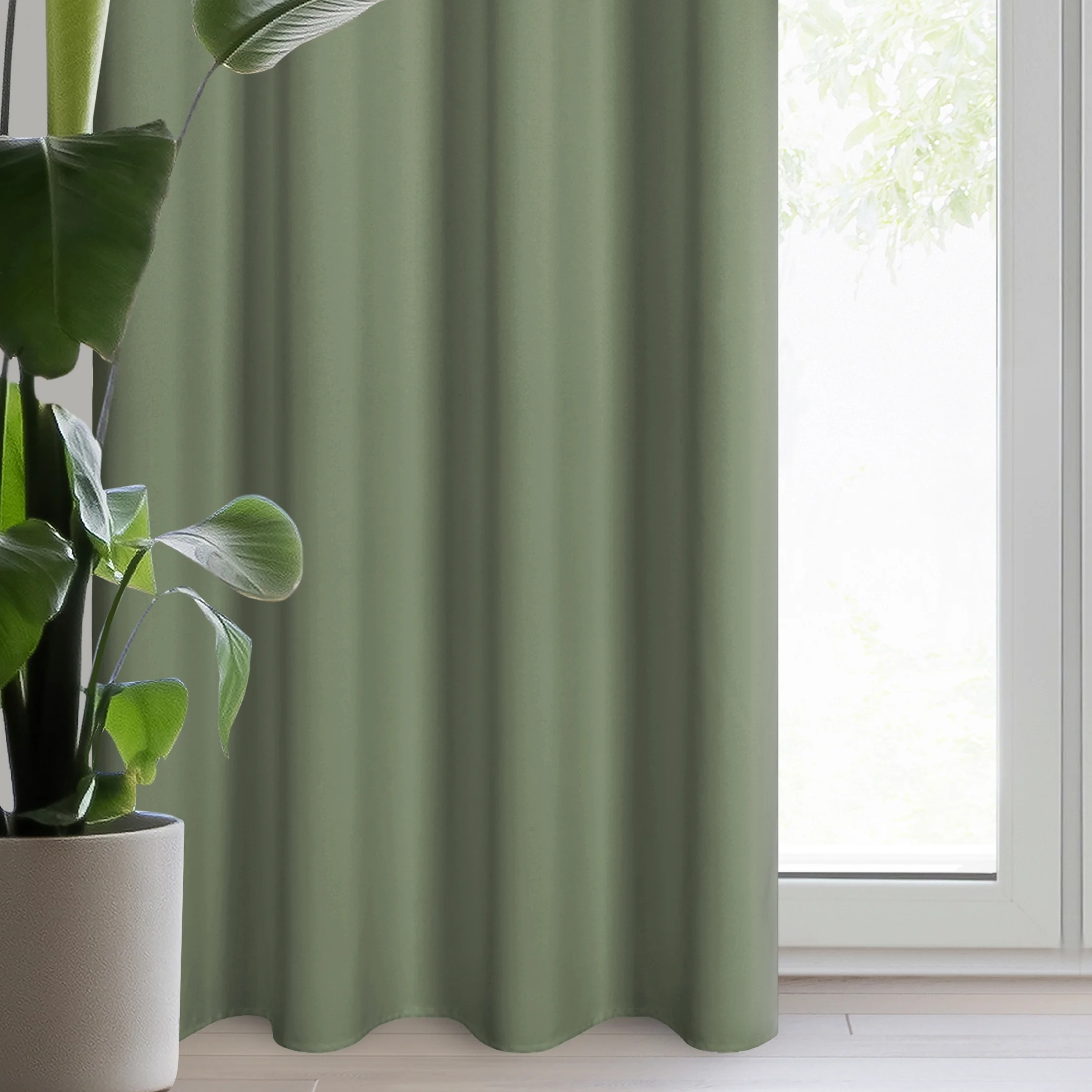 Zasłona oliwkowa z matowej gładkiej tkaniny 140x250 cm przelotka - RITA