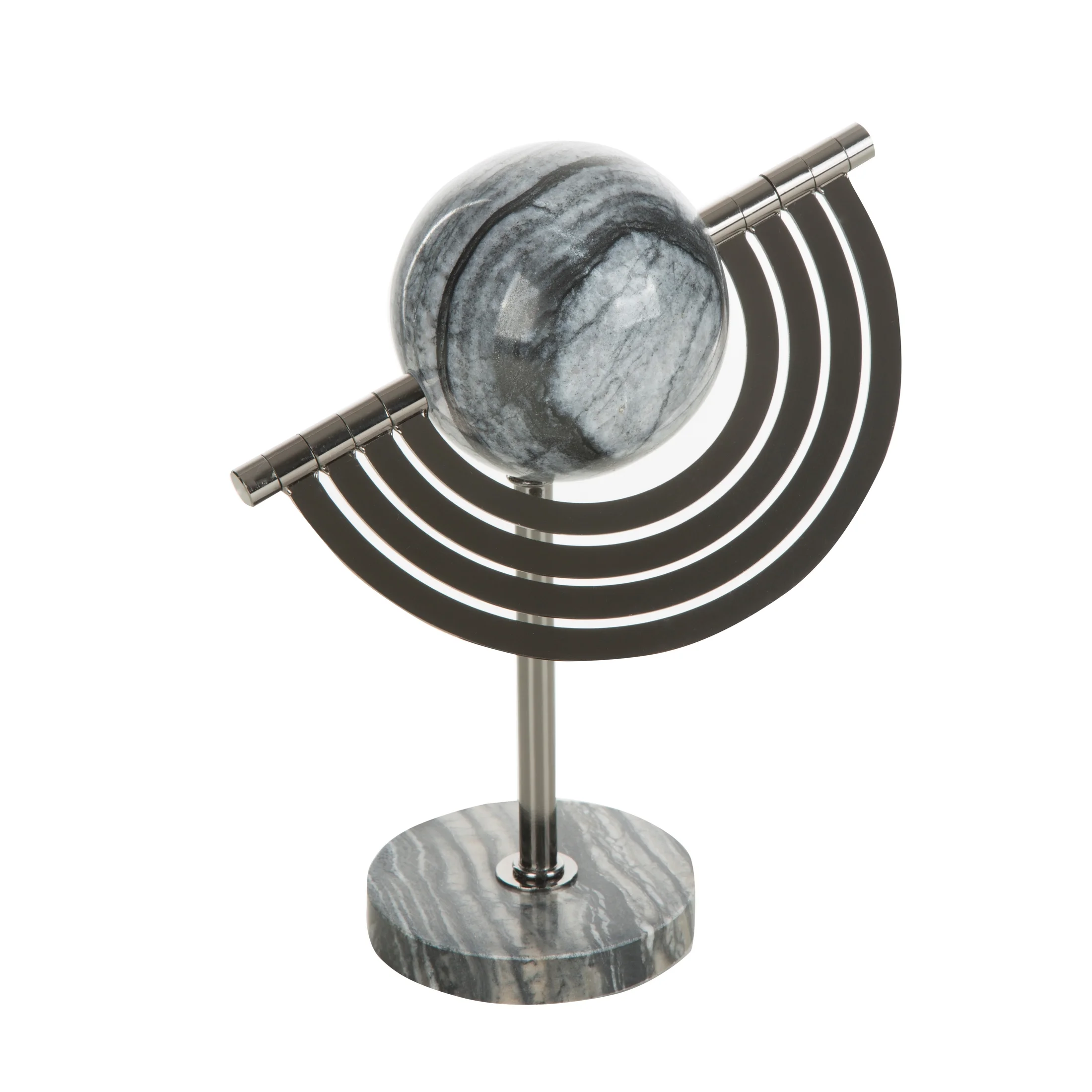 Figurka na marmurkowej podstawie czarno-grafitowa 16x13x21 cm