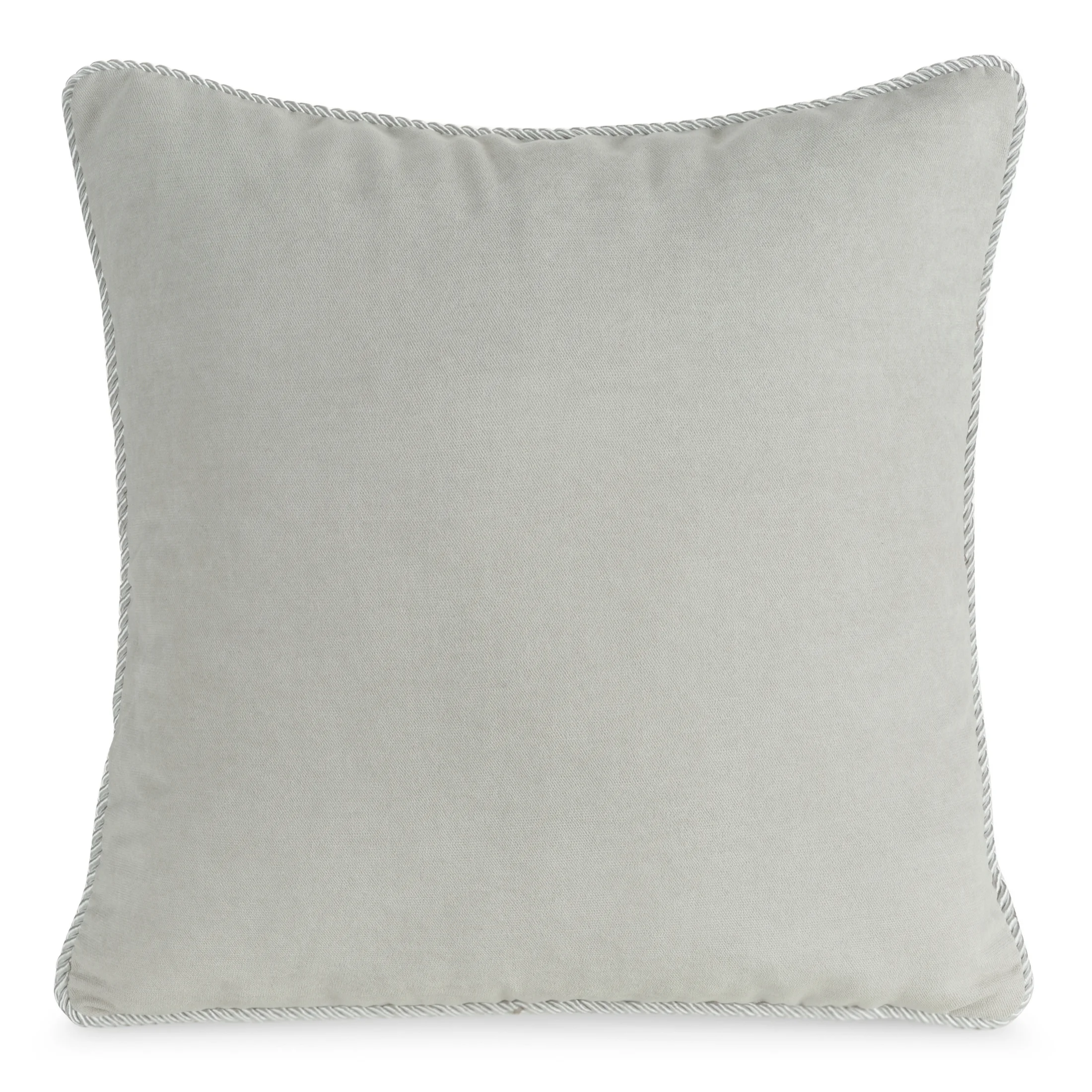 Poszewka na poduszkę 45x45 cm kremowa z welwetu zdobiona ozdobnym sznurem na brzegach BEA | eurofirany