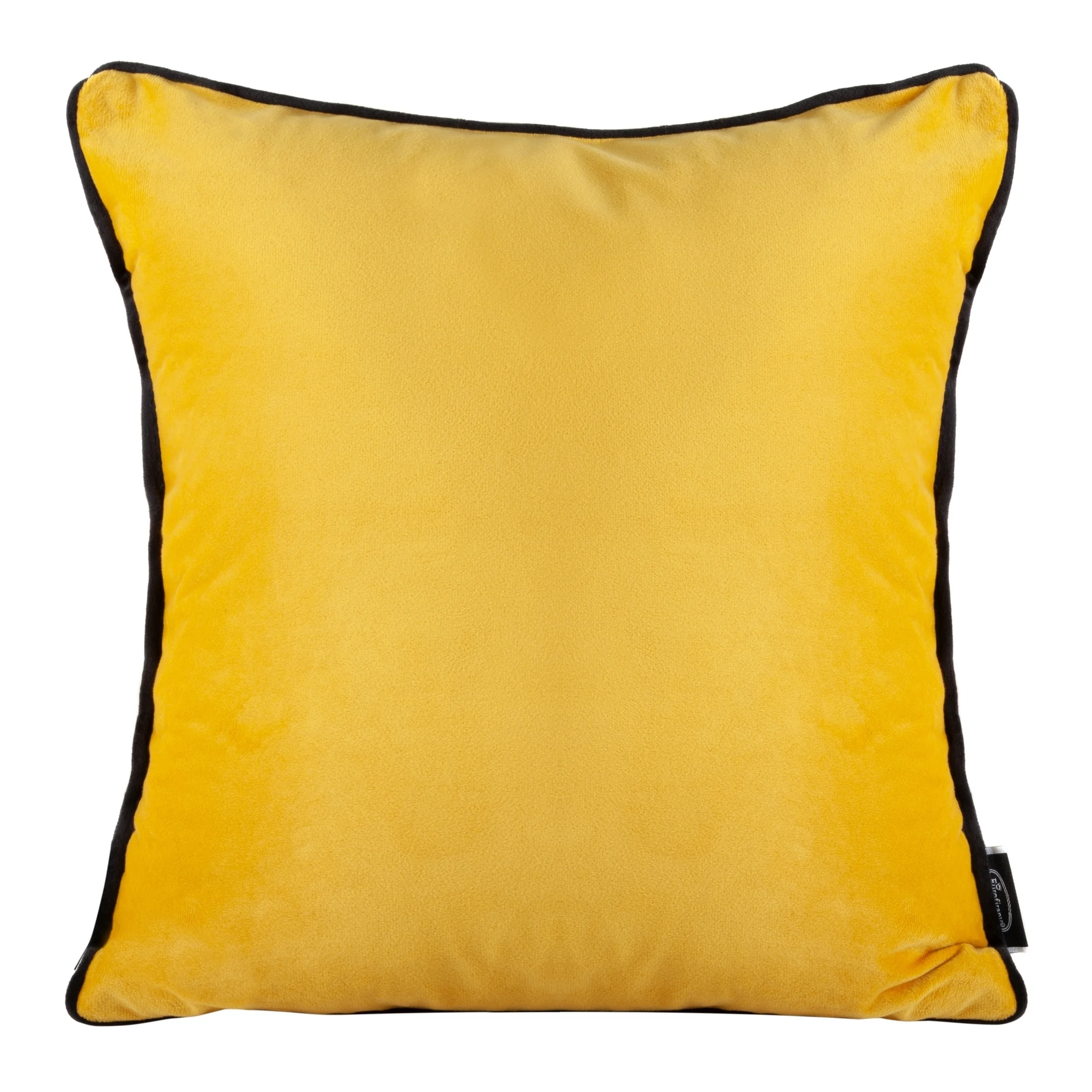 Poszewka na poduszkę 40x40 cm welwetowa musztardowo, czarna MEL |