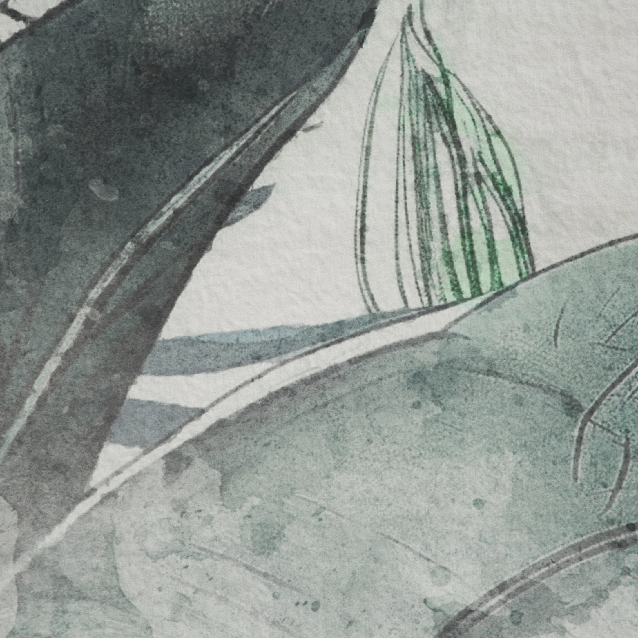 Pościel 220x200 cm komplet 3 częściowy z bawełny, makosatyny kolor jasnoszary, ciemnomiętowy z designerskim wzorem ARTIST Eva Minge