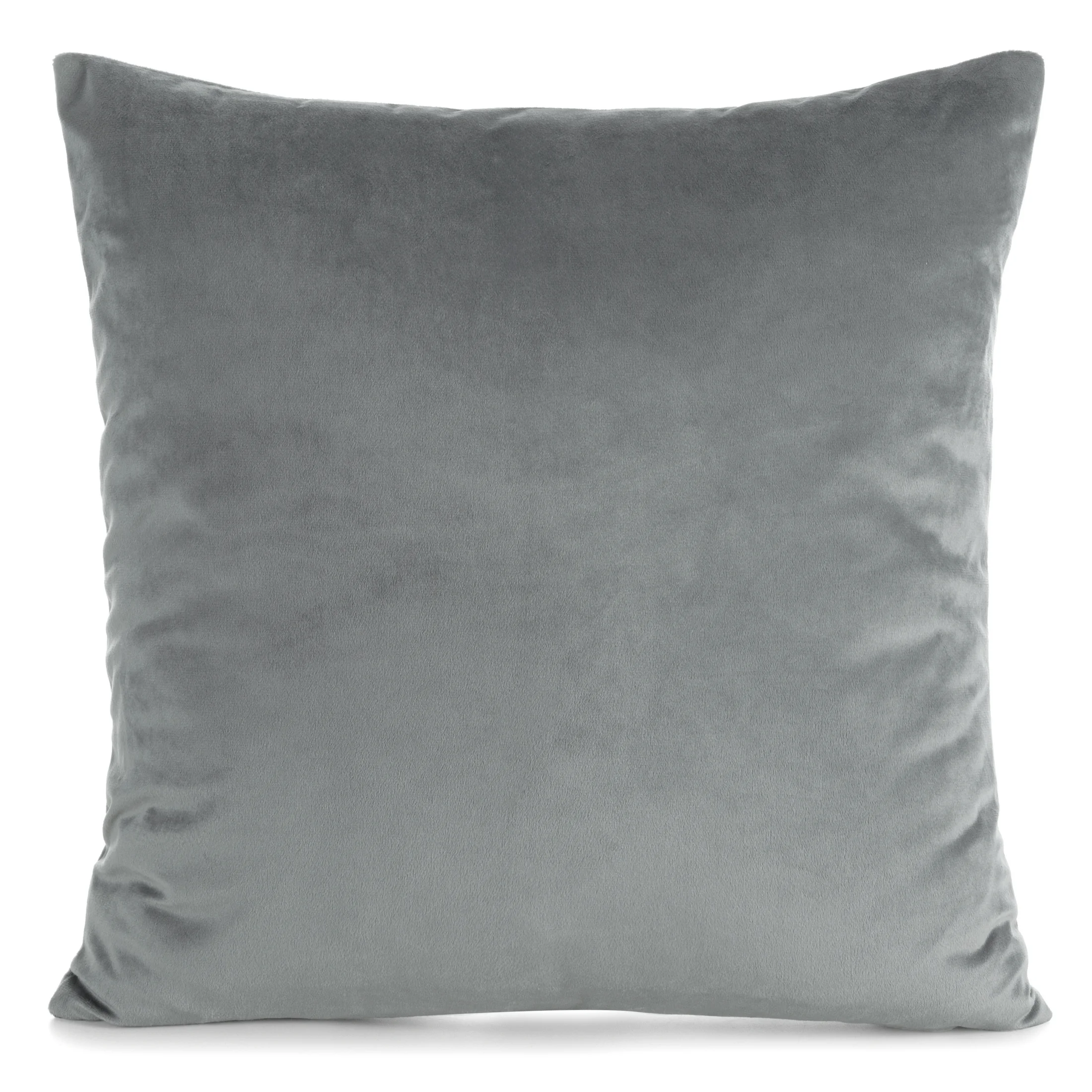 Poszewka na poduszkę 45x45 cm welwetowa, gładka grafitowa o delikatnym połysku GAJA 1 | eurofirany