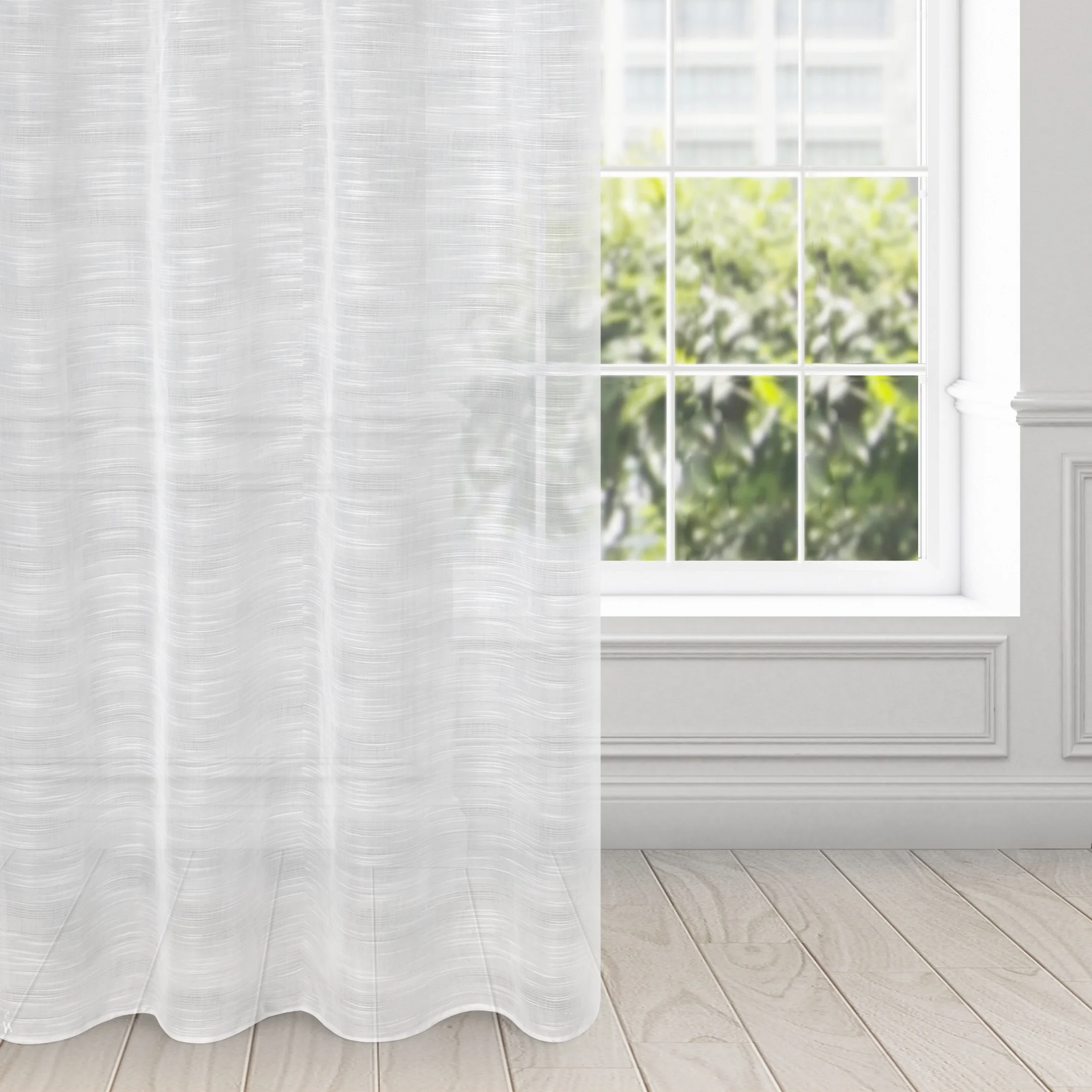 Firana biała z efektem deszczyku półprzezroczysta 140x250 cm przelotka ASTERA | eurofirany