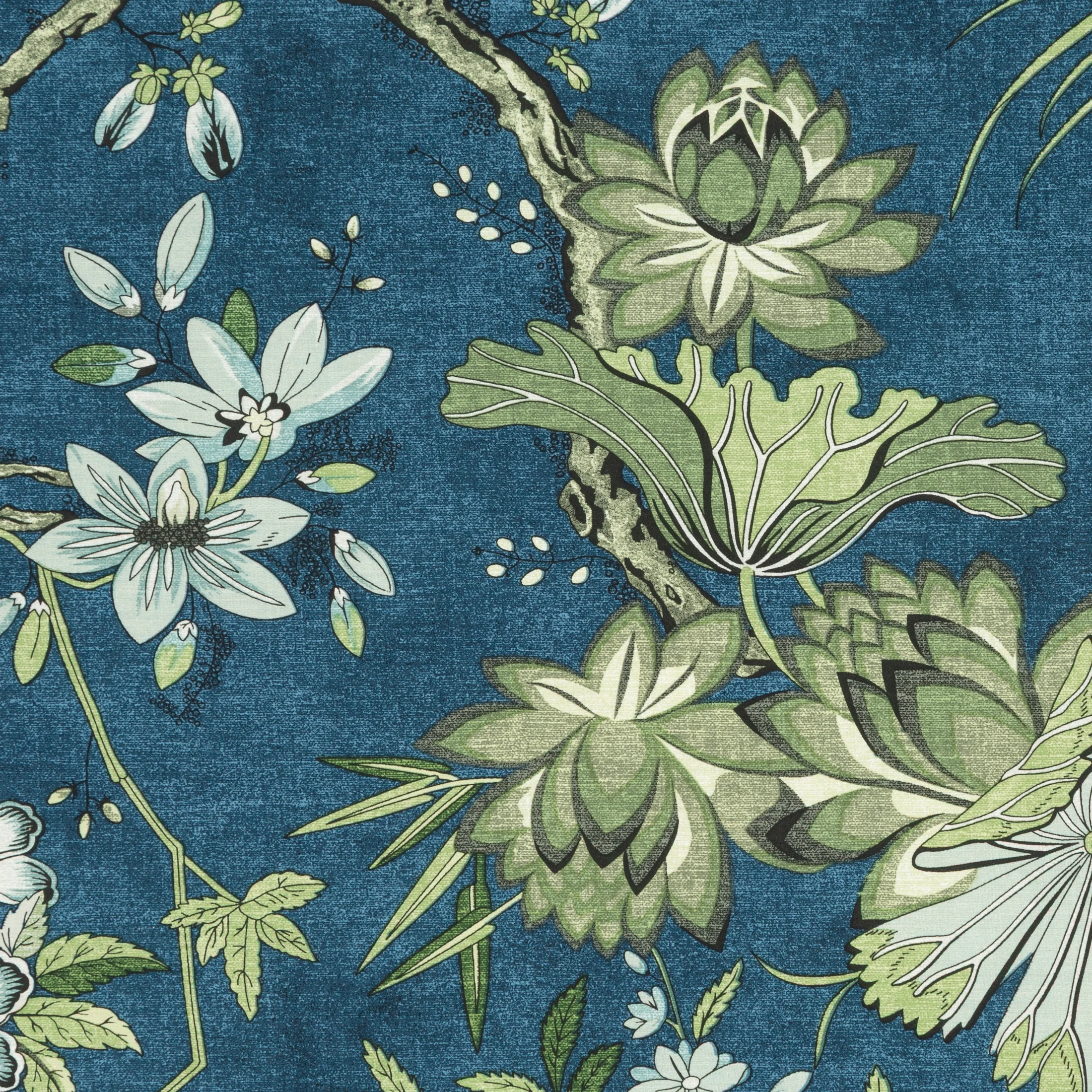 Pościel 140x200 cm komplet 2 częściowy z satyny bawełnianej kolor niebieski, jasnomiętowy z motywem kwiatów SPRING 68