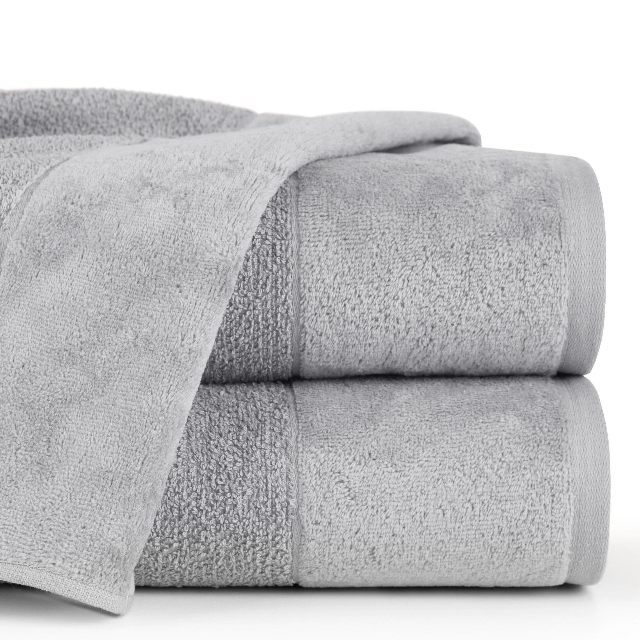 Ręcznik do rąk 30x50 cm bawełniany kolor jasnoszary z bordiurą z weluru 500 g/m2 LUCY