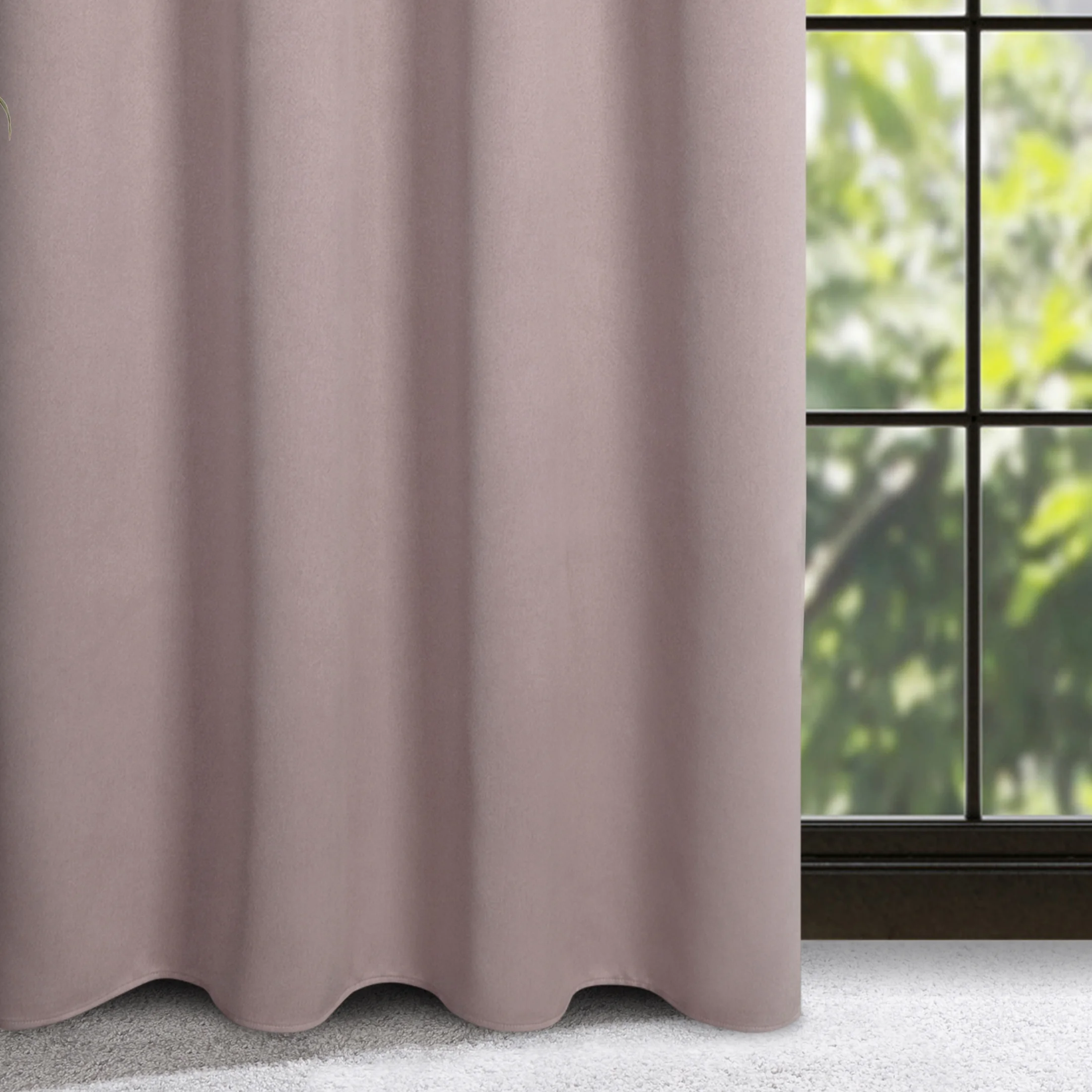 Zasłona pudrowy róż zaciemniająca o strukturalnym wzorze 130x300 cm taśma - CARLO |