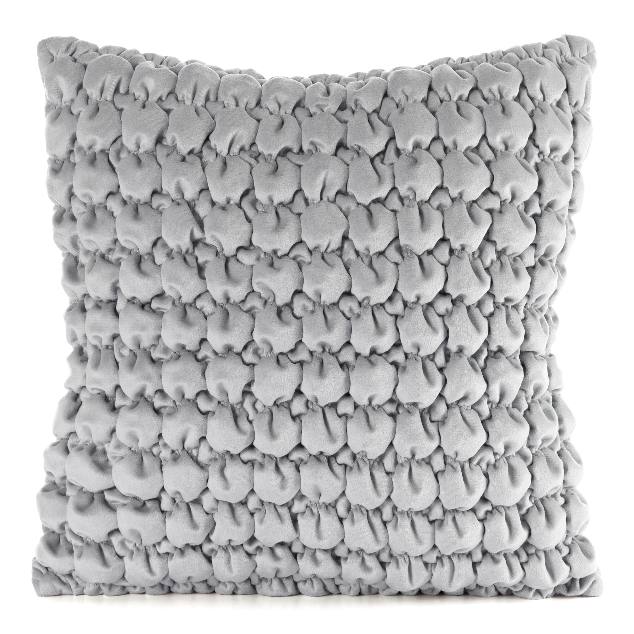 Poszewka na poduszkę 45x45 cm welwetowa kolor srebrny zdobiona wzorem 3D VELVET 193 Eurofirany Premium | eurofirany