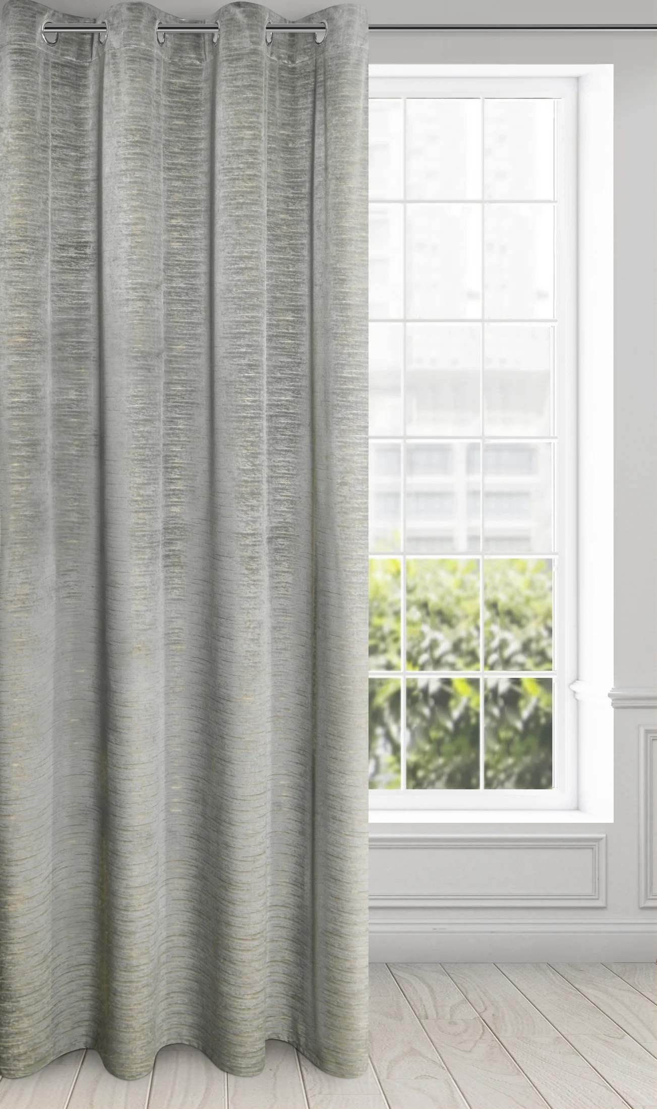 Zasłona welwetowa stalowa 140x250 przelotka - ALUVIA