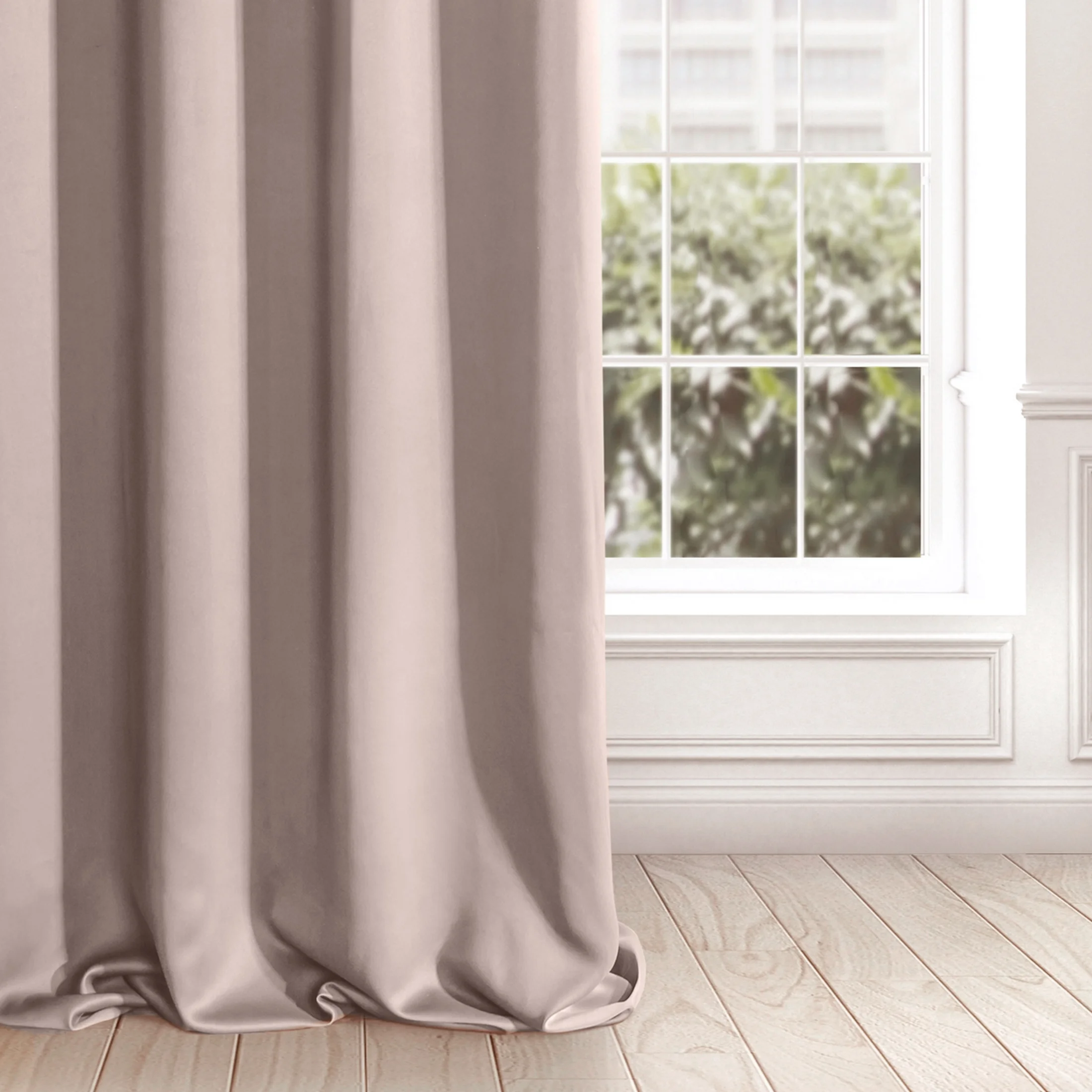 Zasłona pudrowo różowa z gładkiej tkaniny zaciemniającej typu - BLACKOUT 135x250 cm przelotka - PARISA - Design 91 | eurofirany