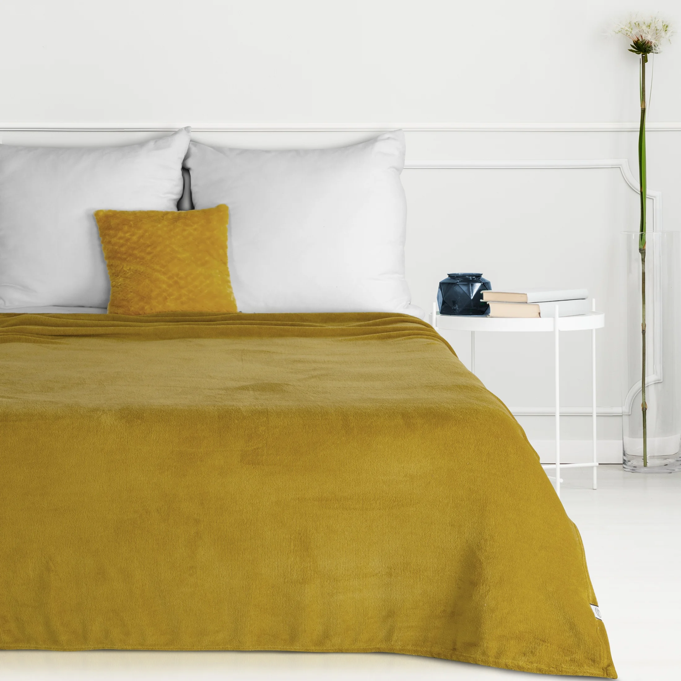 Koc 150x200 cm miodowy miękki i delikatny w dotyku jednokolorowy koc SIMPLE 1 | eurofirany