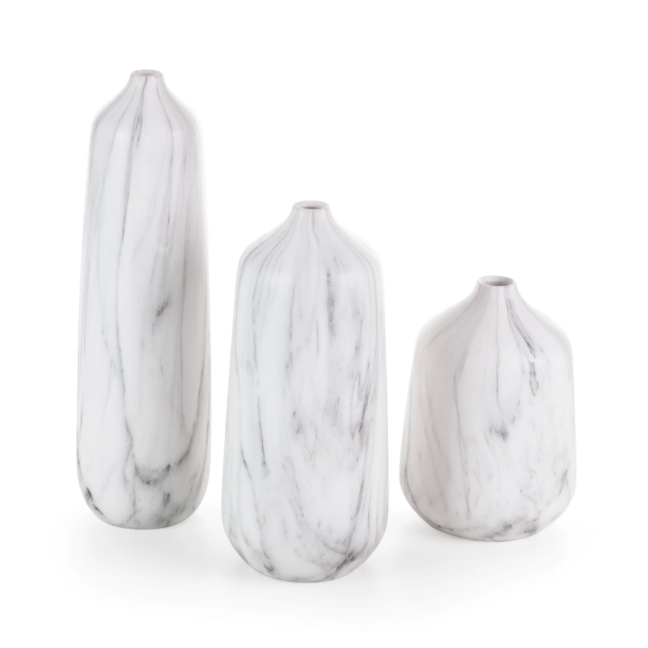 Wazon kremowo-stalowy z dolomitu średnica 13x42 cm MIJS