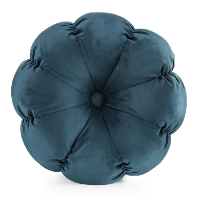 Poduszka w kształcie kwiatka średnica 37 cm welwetowa niebieska FLOWER