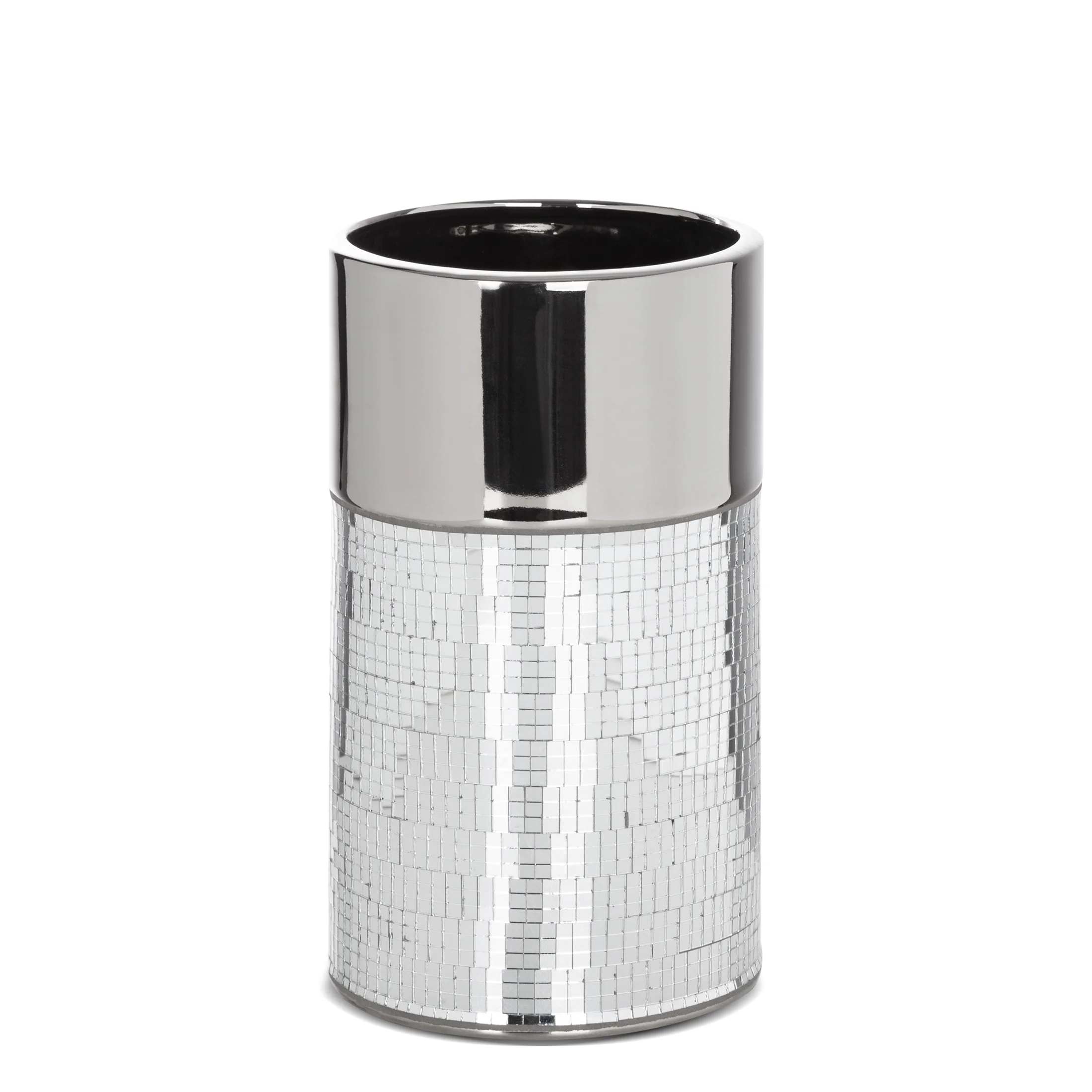 Wazon ceramiczny MIRONA zdobiony drobnymi witrażowymi lusterkami | eurofirany