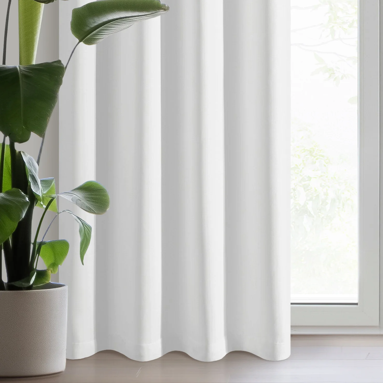 Zasłona biała z tkaniny typu dimout 140x250 cm przelotka - NERISA | eurofirany