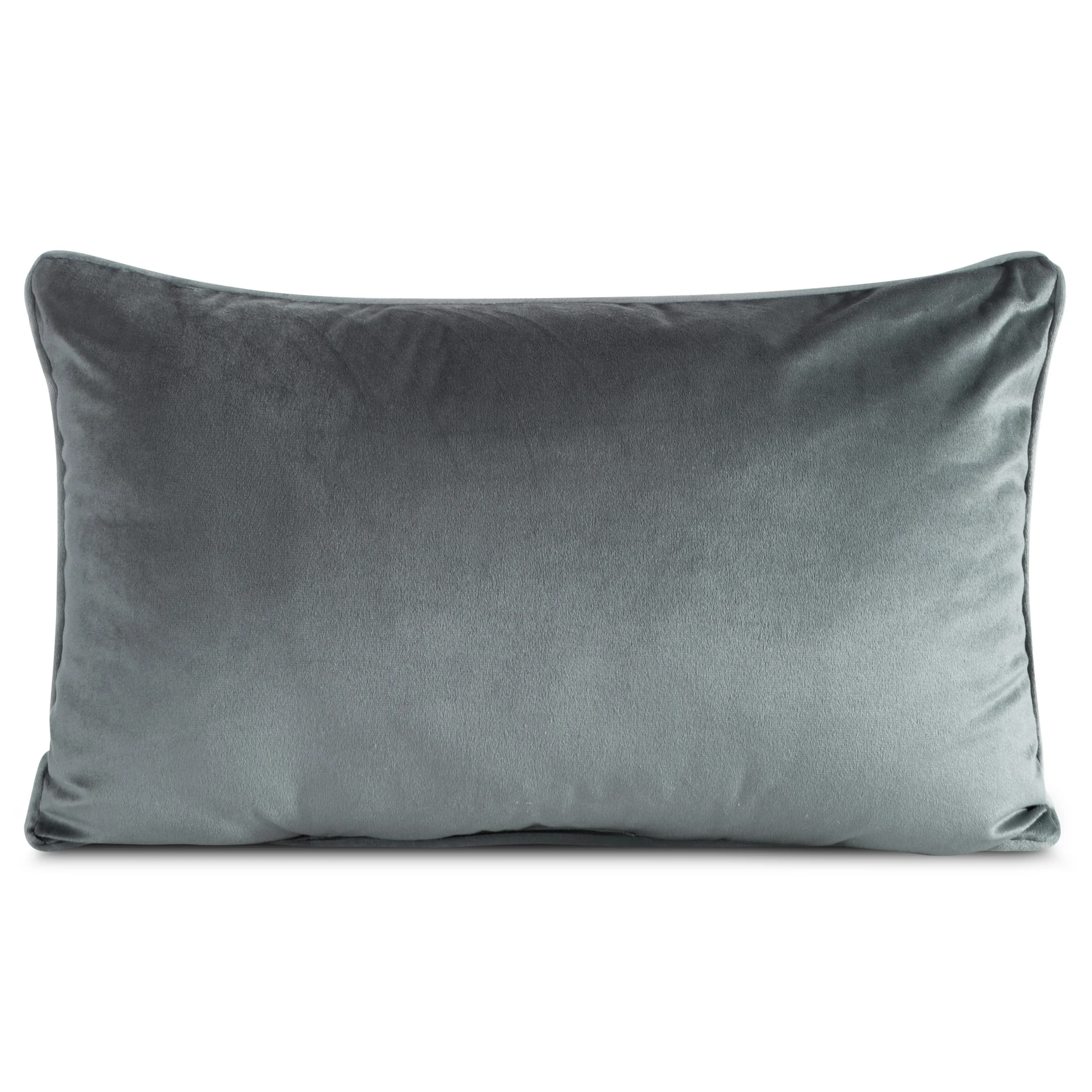 Poduszka 30 x 50 cm welwetowa grafitowa z kontrastującą lamówką GAJA 3