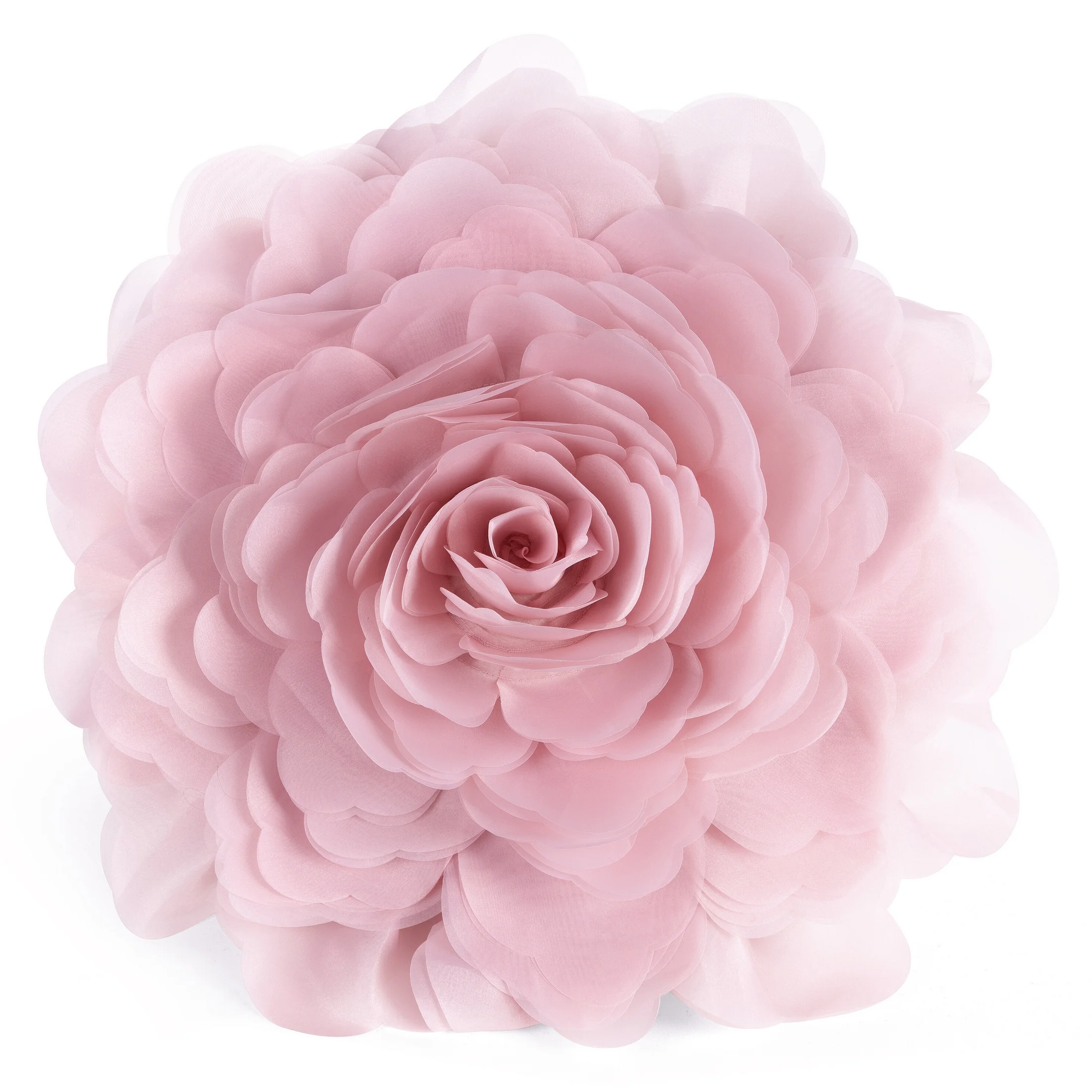 Okrągła poszewka o średnicy 40 cm pudrowa z ozdobnym kwiatem 3D FLORES 6 | eurofirany