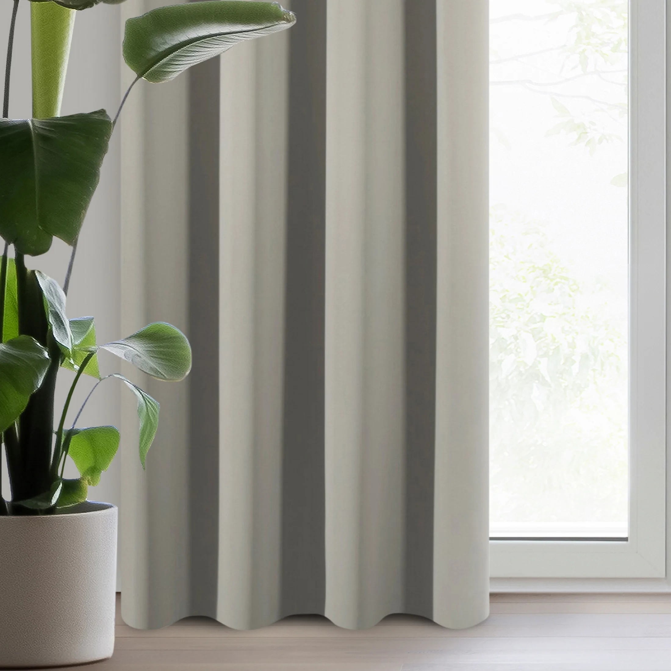 Zasłona ciemnobeżowa z gładkiej tkaniny zaciemniającej typu - BLACKOUT 135x250 cm przelotka - PARISA - Design 91 | eurofirany