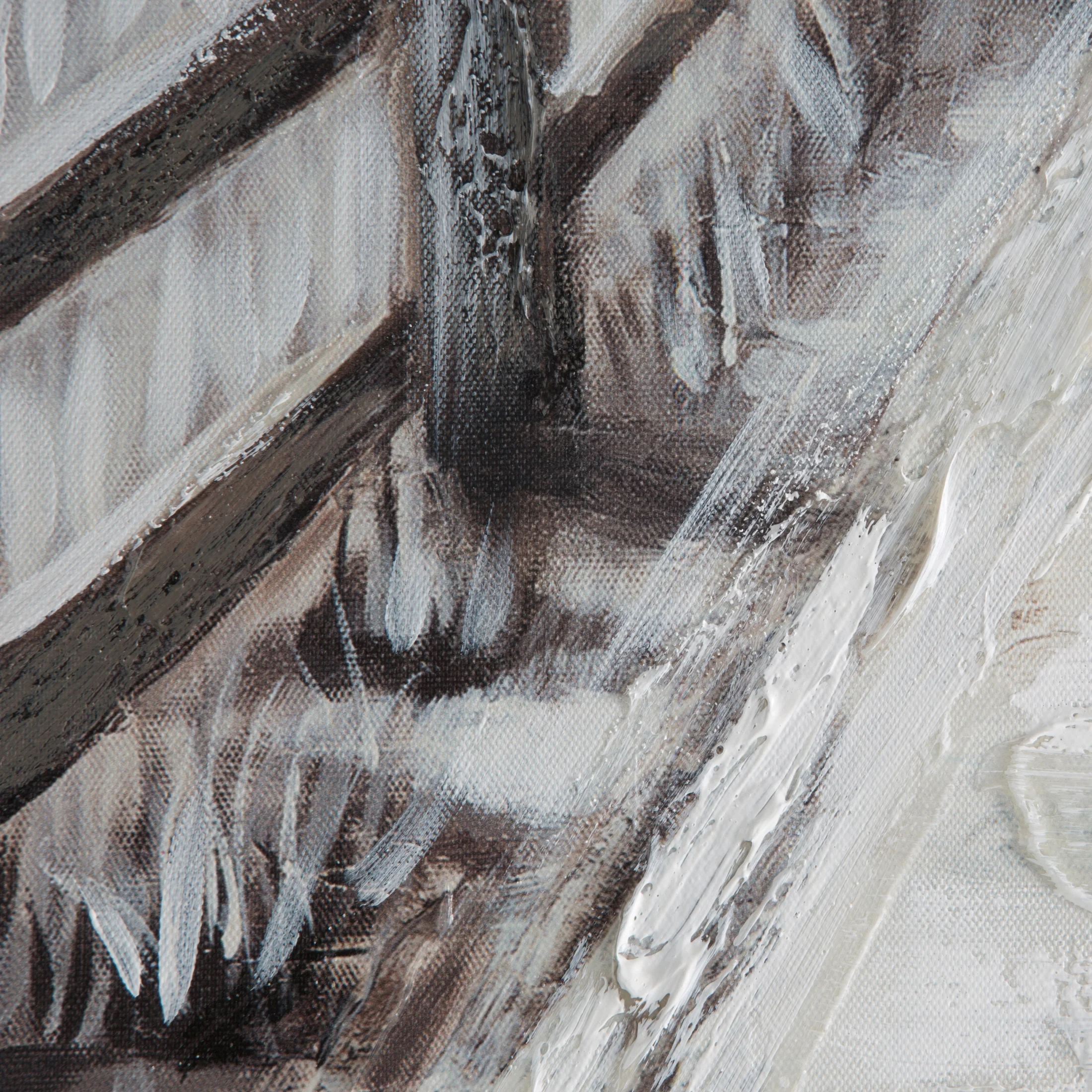 Obraz pejzaż szary ręcznie malowany na płótnie pejzaż z drogą 80x120 cm CALM 4