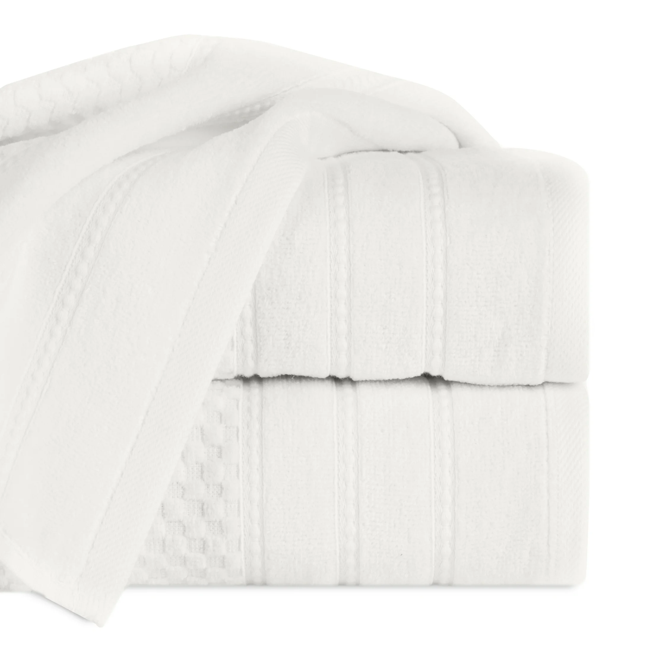 Ręcznik kąpielowy 50x90 cm bawełniany kolor kremowy z ozdobną bordiurą w paseczki 500 g/m2 ADORE