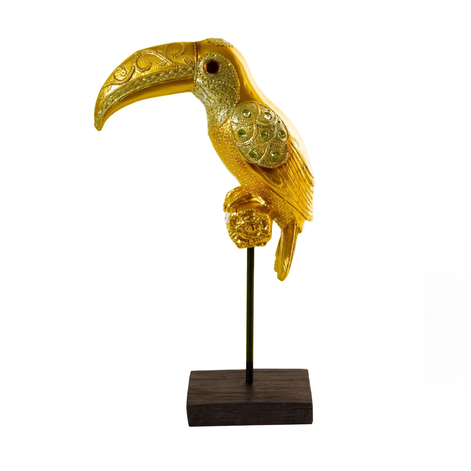Figurka złoto-szara tukan styl orientalny 23x12x40 cm