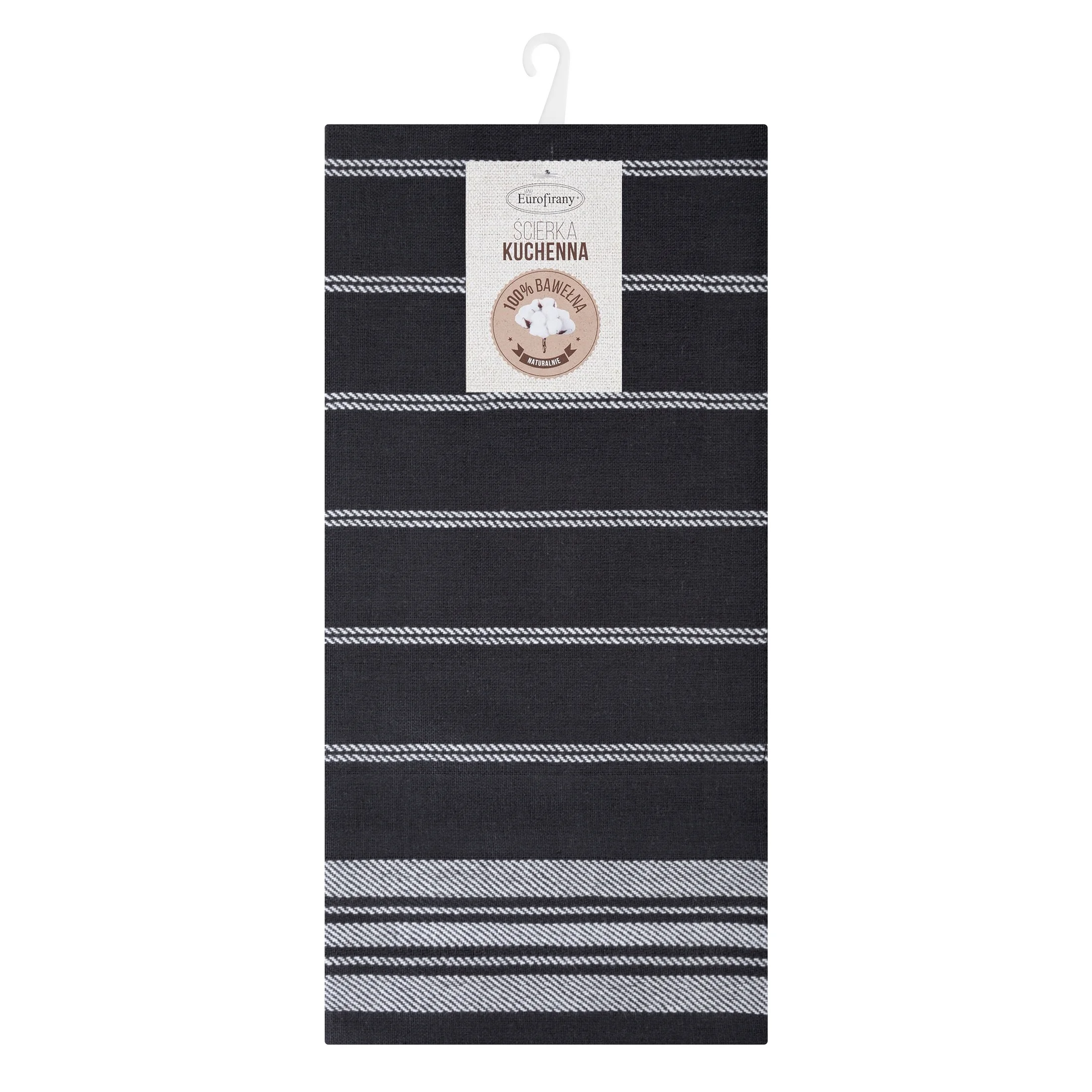 Komplet ściereczek kuchennych 2szt 50x70 cm bawełniany kolor stalowy w kratkę oraz subtelne pasy 200 g/m2 RUBI