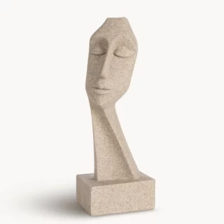 Figurka beżowa inspirowana nowoczesną rzeźbą 11x9x27 cm