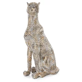 Figurka stalowa pantera o drobnym strukturalnym wzorze 12x8x24 cm BARY
