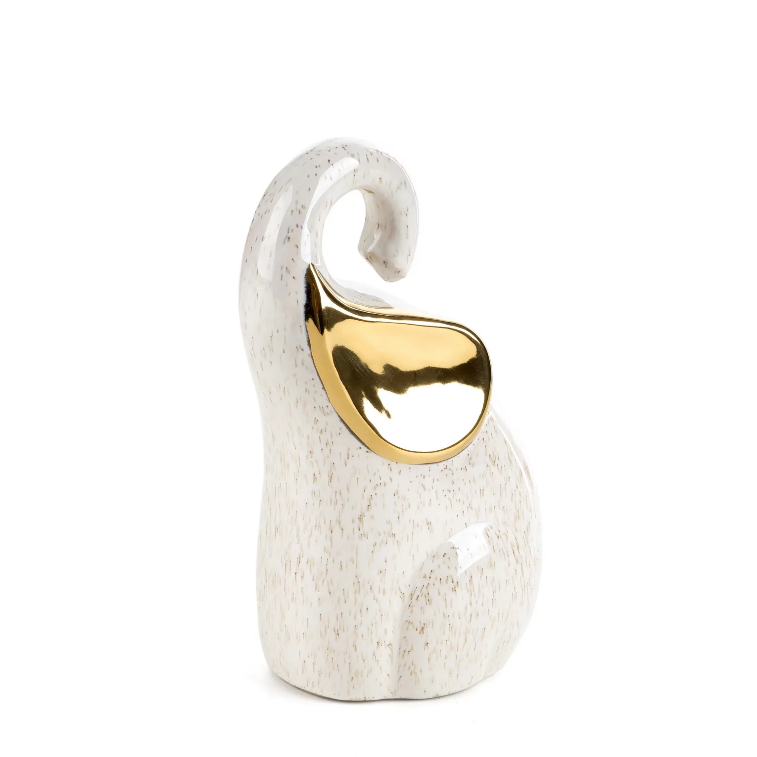 Figurka ceramiczna beżowo-złota słoń 15x11x23 cm ARI