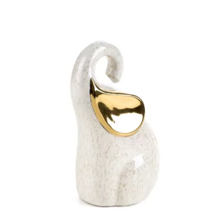 Figurka ceramiczna beżowo-złota słoń 15x11x23 cm ARI