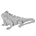 Figurka srebrna iguana  o drobnym strukturalnym wzorze 31x15x12 cm ELDO 1