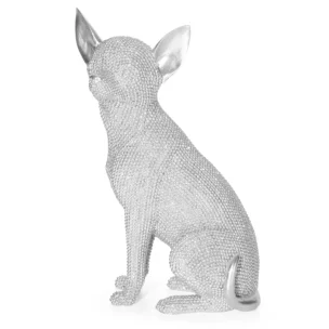 Figurka srebrna pies  o drobnym strukturalnym wzorze 16x11x26cm ELDO 2