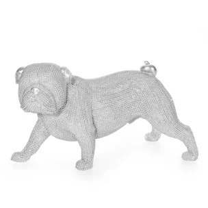 Figurka srebrna pies  o drobnym strukturalnym wzorze 28x14x17cm ELDO 1