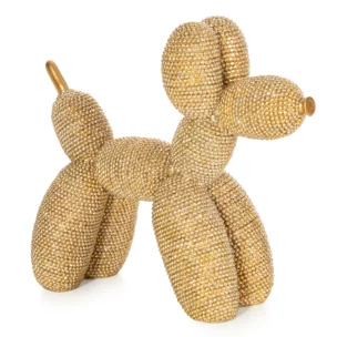 Figurka złota pies  o drobnym strukturalnym wzorze 18x7x16 cm ELDO 2