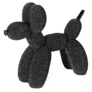 Figurka czarna pies  o drobnym strukturalnym wzorze 18x7x16 cm ELDO 3