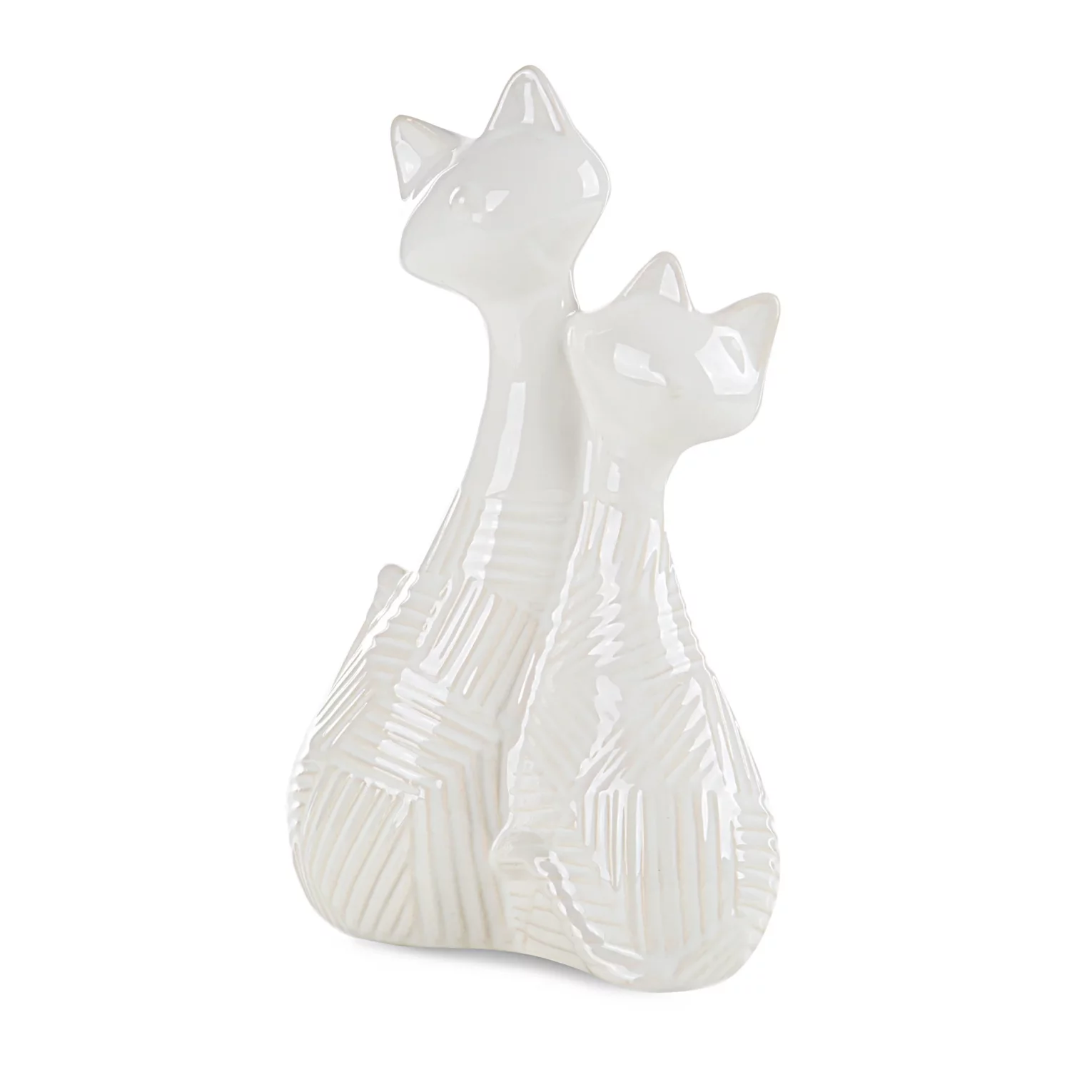 Figurka ceramiczna kremowa  z wytłaczanym wzorem 19x10x29 cm ROMINA  - kolekcja SEA SUMMER