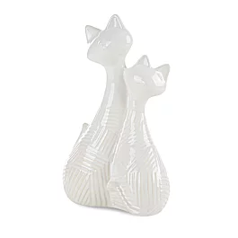 Figurka ceramiczna kremowa  z wytłaczanym wzorem 19x10x29 cm ROMINA  - kolekcja SEA SUMMER