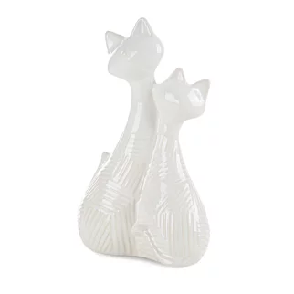 Figurka ceramiczna kremowa  z wytłaczanym wzorem 19x10x29 cm ROMINA  - kolekcja SEA SUMMER