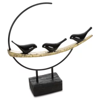 Figurka czarna designerska  w minimalistycznym stylu średnica 36x36 cm SEMA